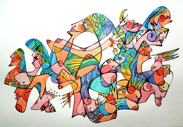 Morela Acuarela sobre impresión en papel (21 x 30 cm) 2013